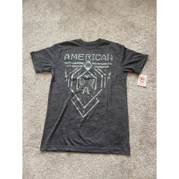 American Fighter Other - American Fighter Shirt Mens Medium Charcoal Short Sleeved Graphic Print NWT